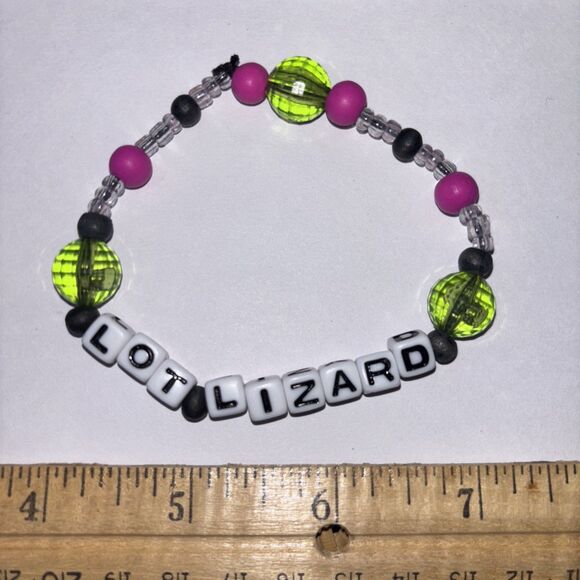 Multicolor “Lot  Lizard” Bracelet Adult Humor Beaded Handmade Naughty Accessorie - Picture 3 of 3